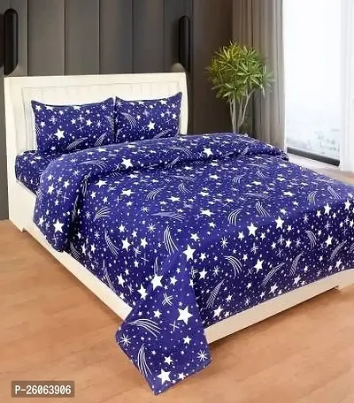 Comfortable Multicoloured  Polycotton Bedsheet with 2 Pillow Covers