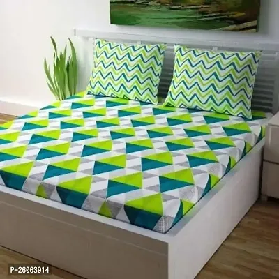 Comfortable Multicoloured  Polycotton Bedsheet with 2 Pillow Covers