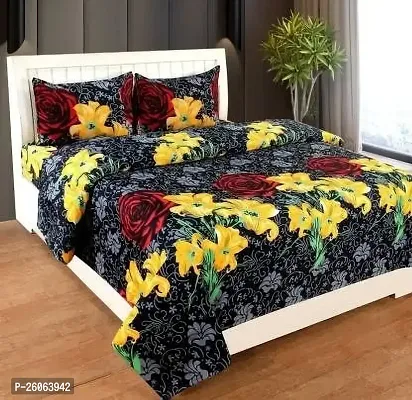 Comfortable Multicoloured  Polycotton Bedsheet with 2 Pillow Covers