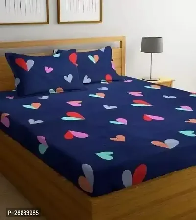 Comfortable Multicoloured  Polycotton Bedsheet with 2 Pillow Covers