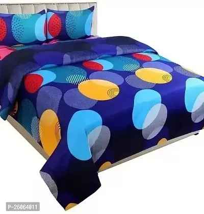 Comfortable Multicoloured  Polycotton Bedsheet with 2 Pillow Covers