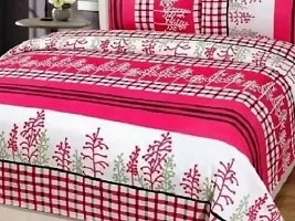 Comfortable Multicoloured  Polycotton Bedsheet with 2 Pillow Covers-thumb1