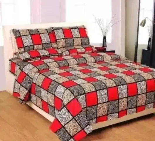 Geometric Print Polycotton Double Bedsheets