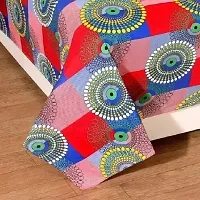 Comfortable Multicoloured  Polycotton Bedsheet with 2 Pillow Covers-thumb1