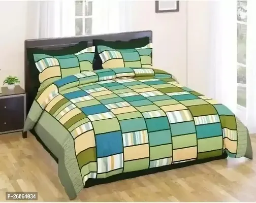 Comfortable Multicoloured  Polycotton Bedsheet with 2 Pillow Covers