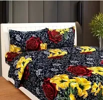 Comfortable Multicoloured  Polycotton Bedsheet with 2 Pillow Covers-thumb1