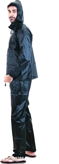 Stylish Polyster Unisex Raincoat For Men And Women Size L-thumb4