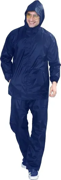 Stylish Polyster Unisex Raincoat For Men And Women Size XXL-thumb0