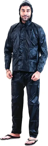 Stylish Polyster Unisex Raincoat For Men And Women Size XL-thumb0