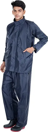 Stylish Polyster Unisex Raincoat For Men And Women Size M-thumb1