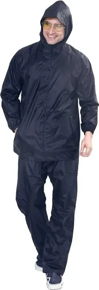 Stylish Polyster Unisex Raincoat For Men And Women Size XXL-thumb0