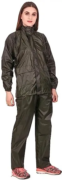 Stylish Polyster Unisex Raincoat For Men And Women Size L-thumb1