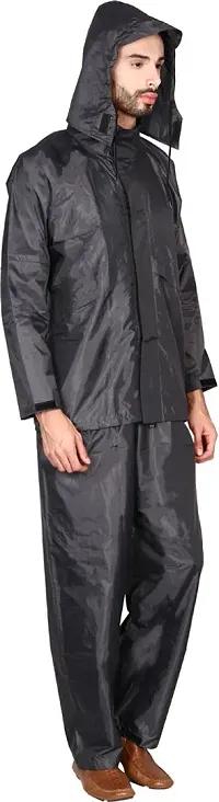 Stylish Polyster Unisex Raincoat For Men And Women Size L-thumb1