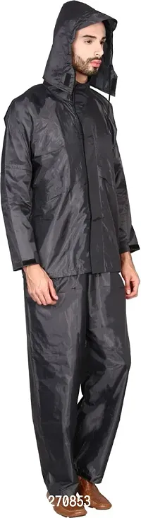 Stylish Polyster Unisex Raincoat For Men And Women Size L-thumb2