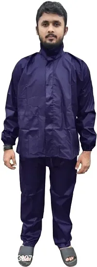 Stylish Polyster Unisex Raincoat For Men And Women Size S-thumb3