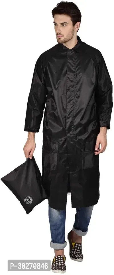 Stylish Polyster Unisex Raincoat For Men And Women Size L-thumb2