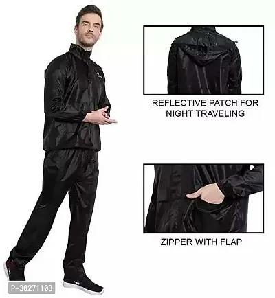 Stylish Polyster Unisex Raincoat For Men And Women Size L-thumb3