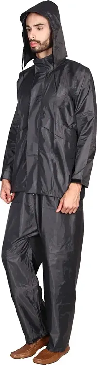 Stylish Polyster Unisex Raincoat For Men And Women Size L-thumb2