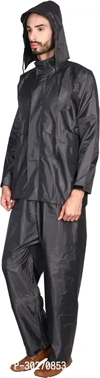 Stylish Polyster Unisex Raincoat For Men And Women Size L-thumb3