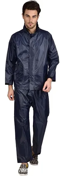 Stylish Polyster Unisex Raincoat For Men And Women Size XL-thumb0