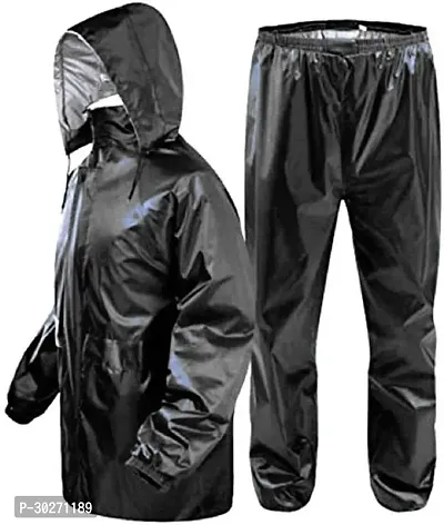 Stylish Polyster Unisex Raincoat For Men And Women Size XL-thumb0