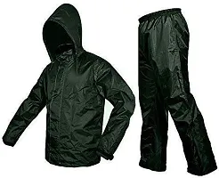 Stylish Polyster Unisex Raincoat For Men And Women Size L-thumb1