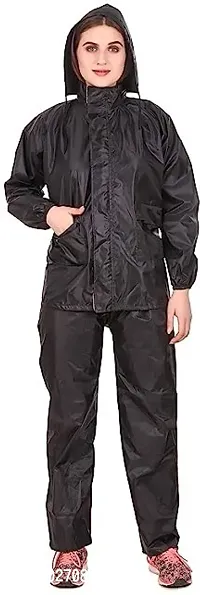 Stylish Polyster Unisex Raincoat For Men And Women Size L-thumb0