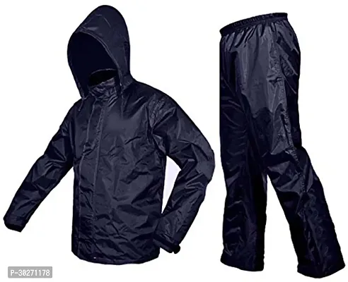 Stylish Polyster Unisex Raincoat For Men And Women Size L-thumb0