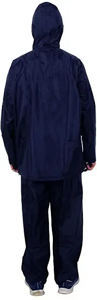 Stylish Polyster Unisex Raincoat For Men And Women Size L-thumb1