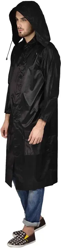 Stylish Polyster Unisex Raincoat For Men And Women Size L-thumb3