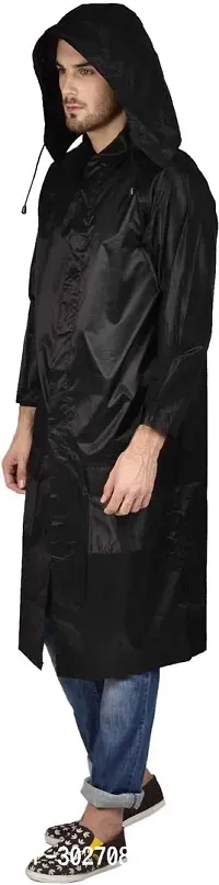 Stylish Polyster Unisex Raincoat For Men And Women Size L-thumb4