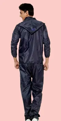 Stylish Polyster Unisex Raincoat For Men And Women Size M-thumb1