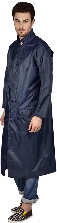 Stylish Polyster Unisex Raincoat For Men And Women Size L-thumb1