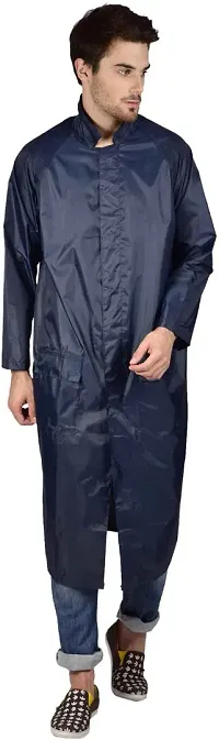 Stylish Polyster Unisex Raincoat For Men And Women Size L-thumb2