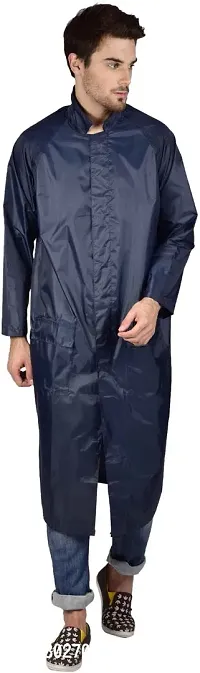 Stylish Polyster Unisex Raincoat For Men And Women Size L-thumb3