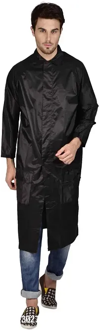 Stylish Polyster Unisex Raincoat For Men And Women Size L