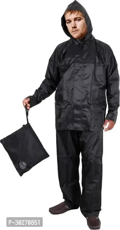 Stylish Polyster Unisex Raincoat For Men And Women Size XL-thumb0