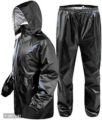 Stylish Polyster Unisex Raincoat For Men And Women Size S-thumb0