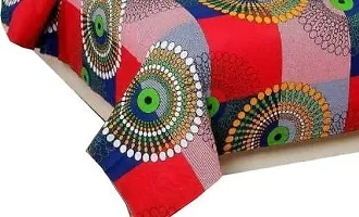 Beautiful Multicoloured Polycotton Printed Double Bedsheet With 2 Pillow Covers-thumb1