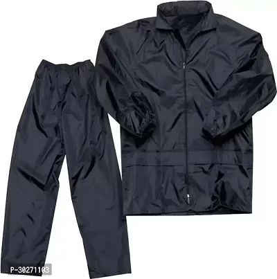 Stylish Polyster Unisex Raincoat For Men And Women Size L-thumb0