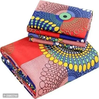 Beautiful Multicoloured Polycotton Printed Double Bedsheet With 2 Pillow Covers-thumb2