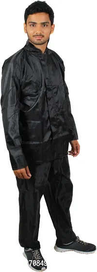 Stylish Polyster Unisex Raincoat For Men And Women Size L-thumb3