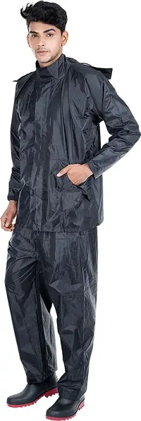 Stylish Polyster Unisex Raincoat For Men And Women Size M-thumb3