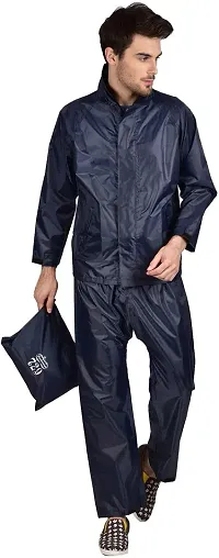 Stylish Polyster Unisex Raincoat For Men And Women Size XL-thumb1