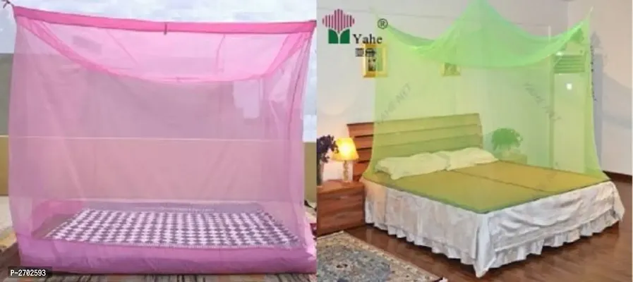Multicolor Double Bed Mosquito Net Pack Of 2