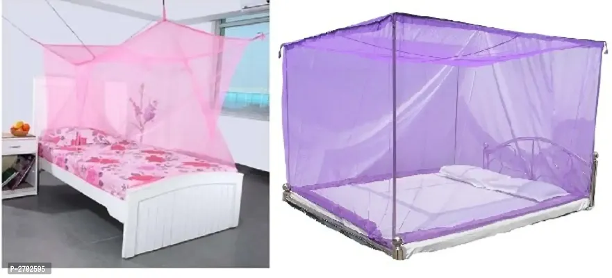Multicolor Double Bed Mosquito Net Pack Of 2