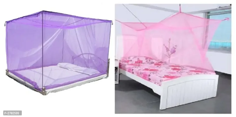 Multicolor Double Bed Mosquito Net - Pack Of 2-thumb0