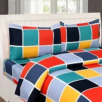 Stylish Fancy Cotton 3D Printed 1 Double Bedsheet - 2 Pillowcovers-thumb2
