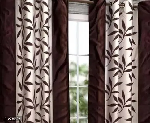 Maroon Set of 2 Beautiful Door Curtains 7 Feet-thumb2