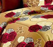 Fancy Glace Cotton Printed Bedsheet with 2 Pillow Covers-thumb1